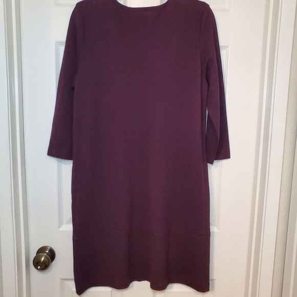 J. Jill Ponte Knit Black Red Herringbone Dress with Pockets Sz MP - Picture 8 of 11